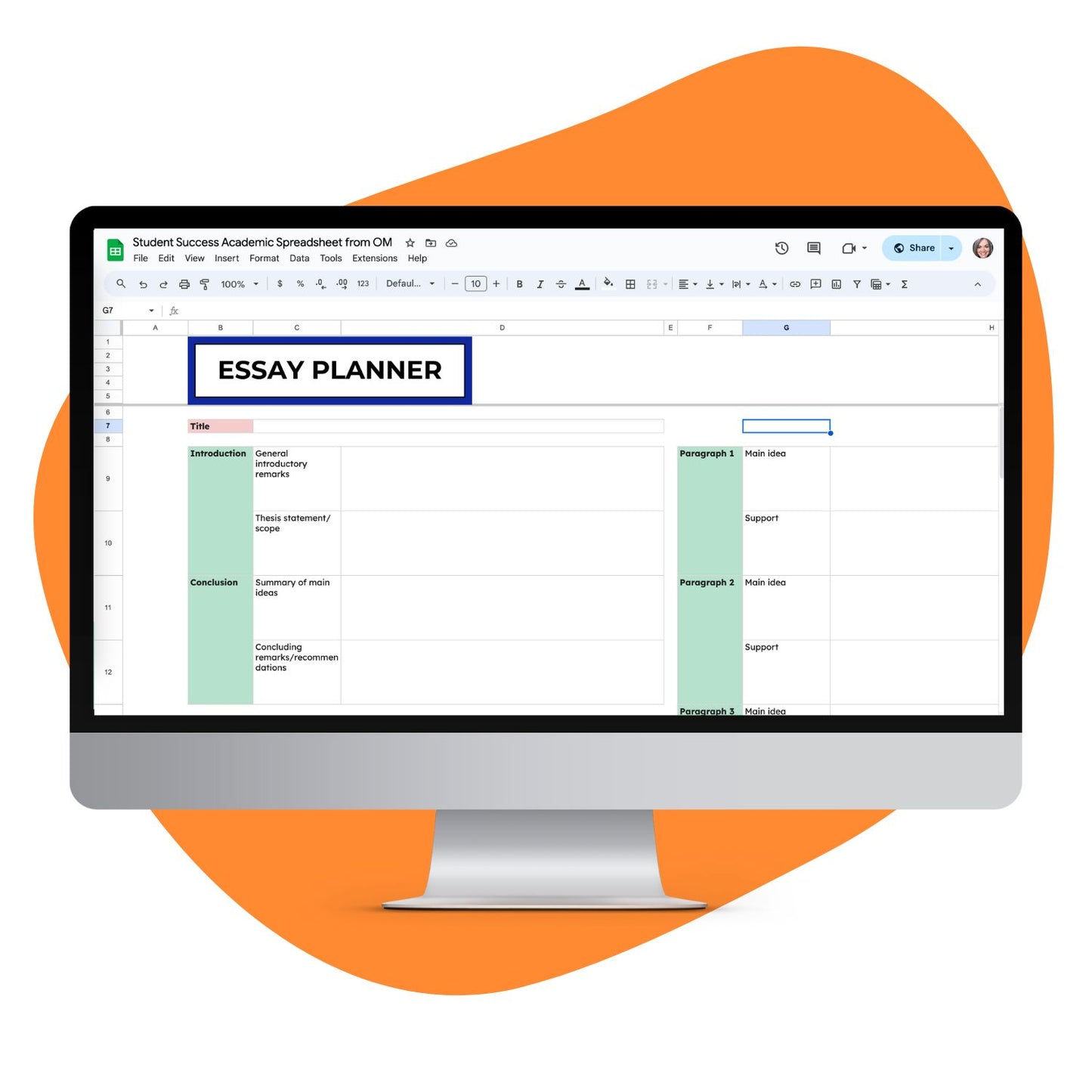 Essay Planner Mockup