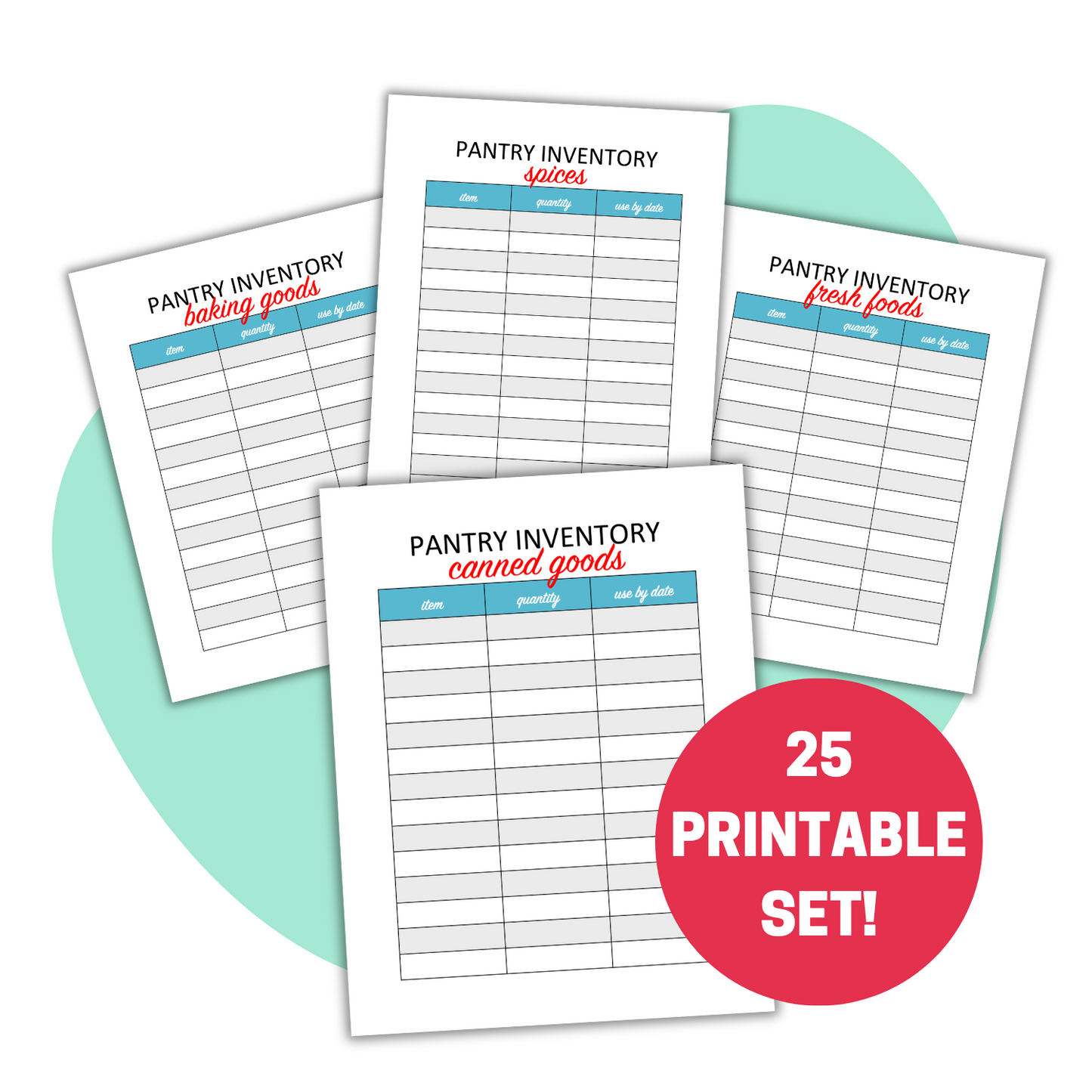 Pantry Inventory printables