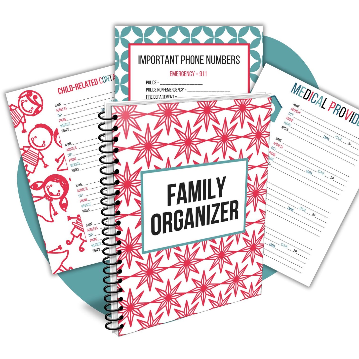 Mockup of Family Organizer Printables