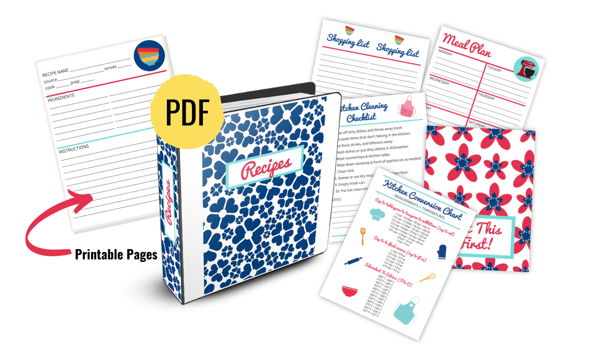 Recipe Binder printable set mockup