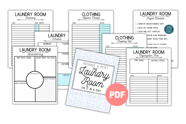 Mock up of Laundry Room Organization Printables