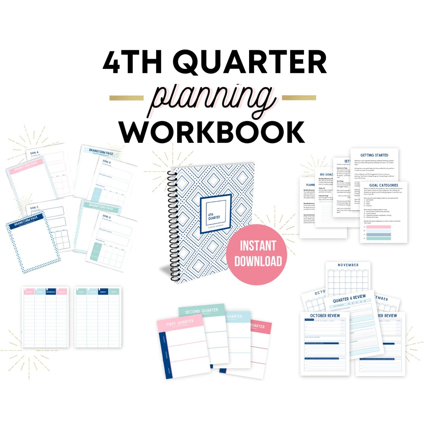 4th Quarter Quarterly Planning Workbook mockup