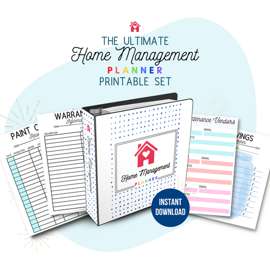 The Ultimate Home Management Planner Printable Set Binder mockup