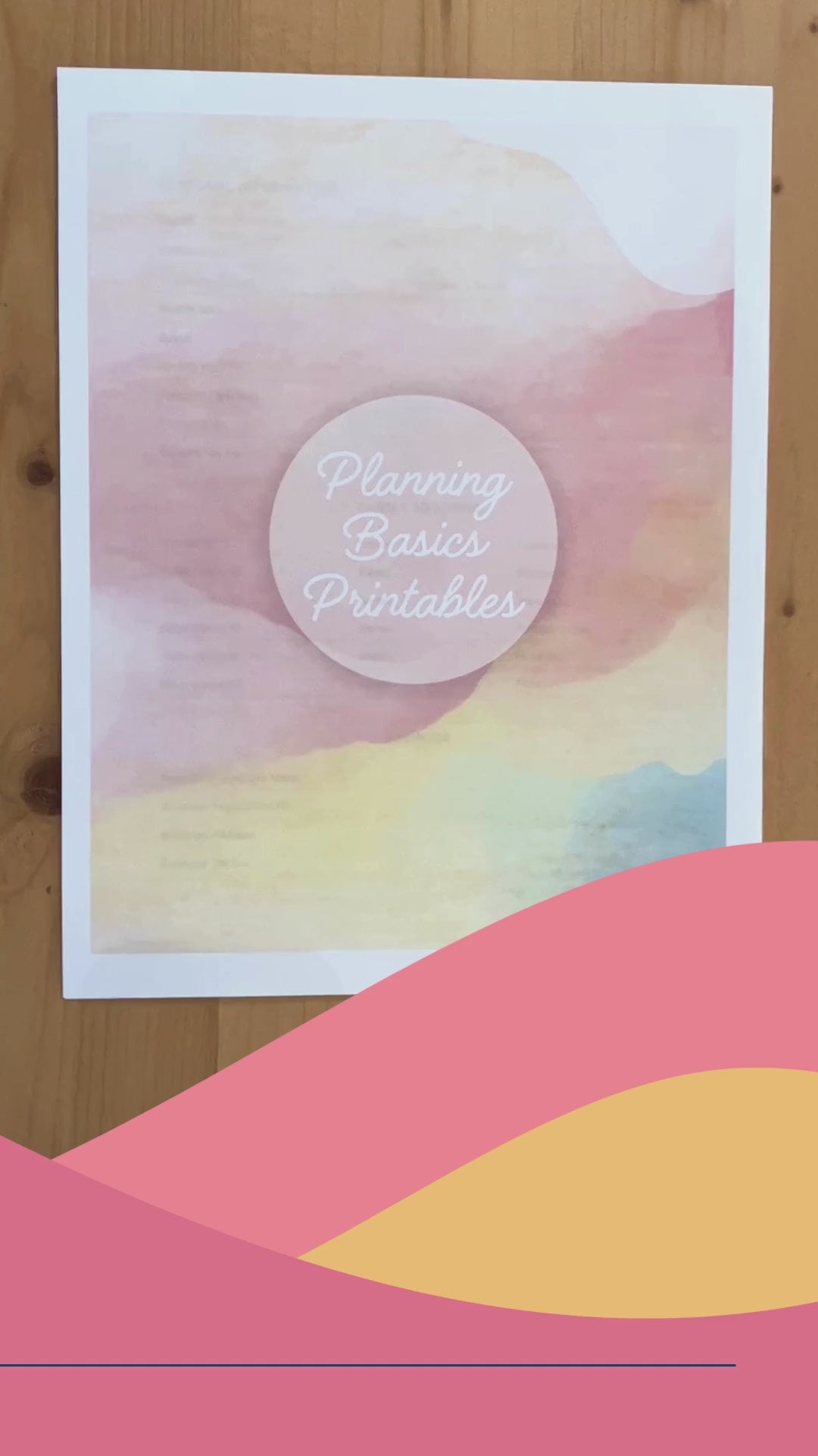 Video showing flipthrough of all pages included in the Planning Basics Printables set